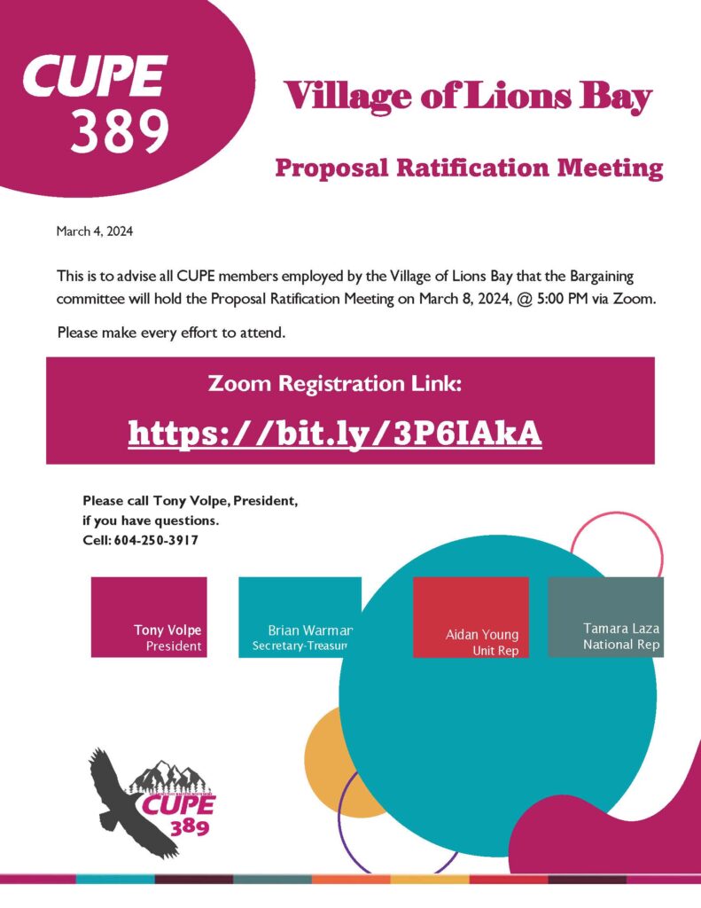 VLB Proposal Ratification Meeting – March 8, 2024 @5:00 PM – Zoom