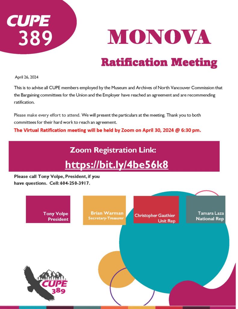 MONOVA – Ratification Meeting – April 30, 2024 @ 6:30 PM – ZOOM